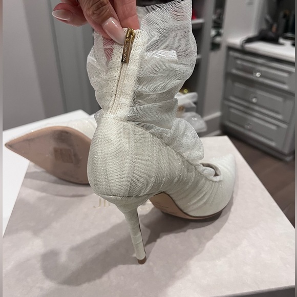 Jimmy Choo Lavish 100/36 Ivory , ✨white and silver ✨ - Picture 4 of 8